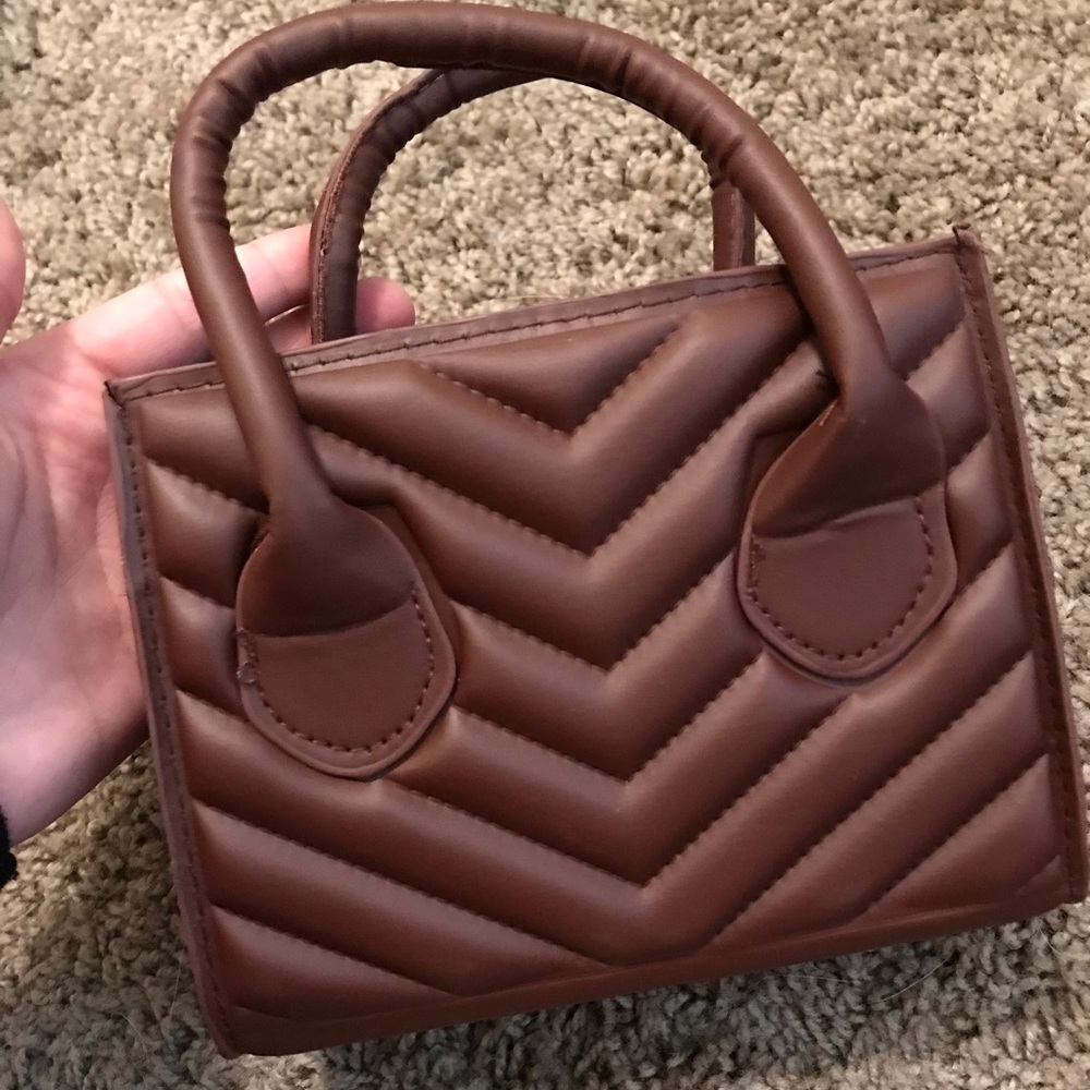 Brown Faux Leather Mini Purse